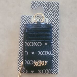 XOXO Black Card Holder with Gold Accents